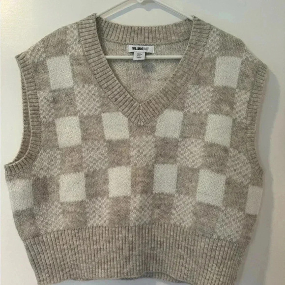 William Rast Tan and White Checkered Vest - Picture 3 of 4